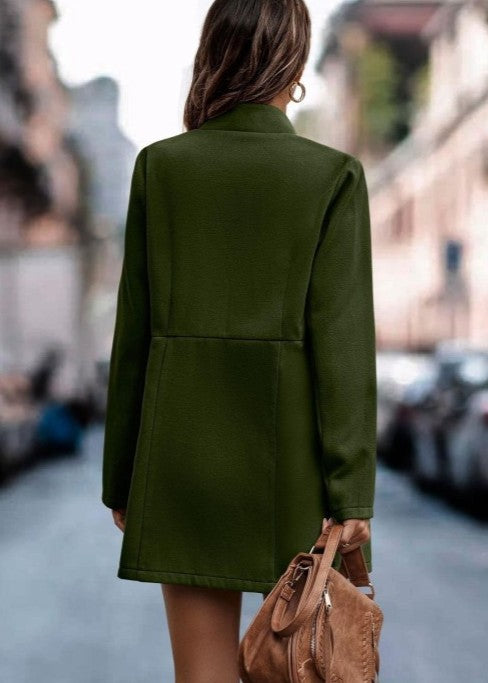 Women's Stand Collar  Wool Blend Coat