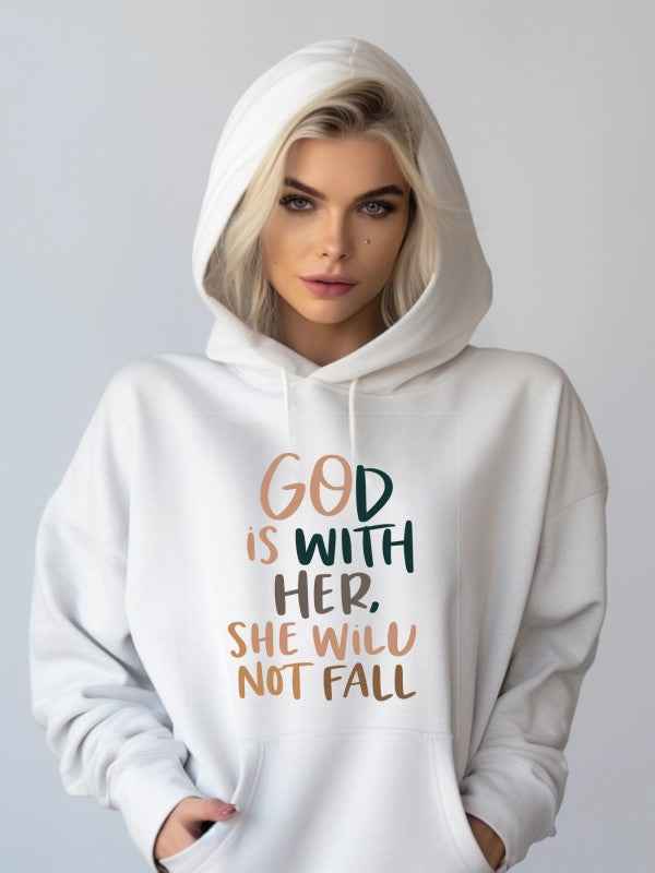 God With Her She Will Not Fall Graphic Sweatshirt