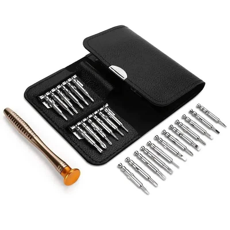 25-Piece Set: Precision Tool Repair Kit with Leather Case by DailySale