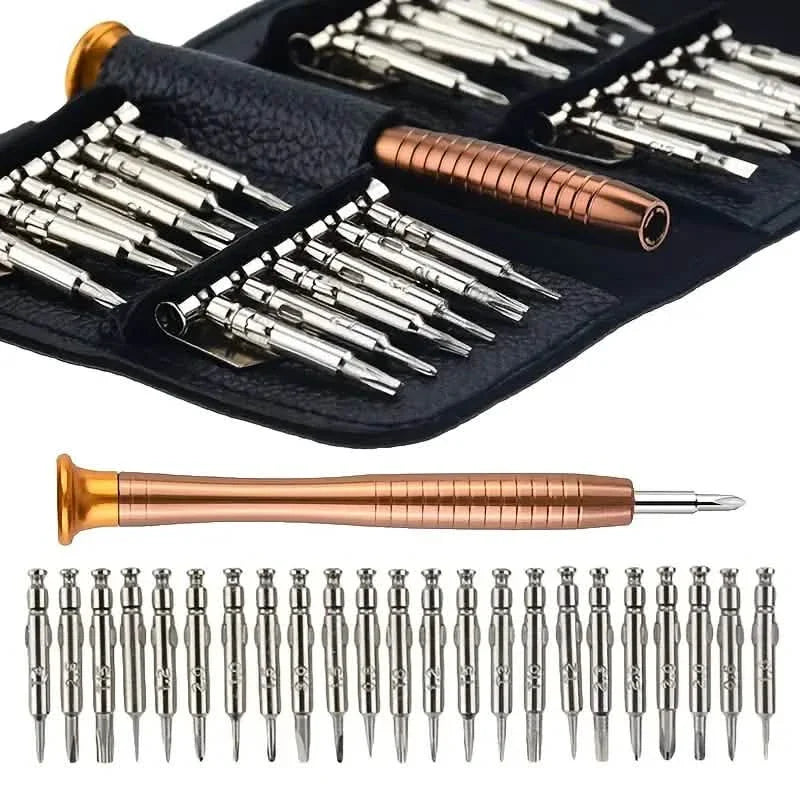 25-Piece Set: Precision Tool Repair Kit with Leather Case by DailySale