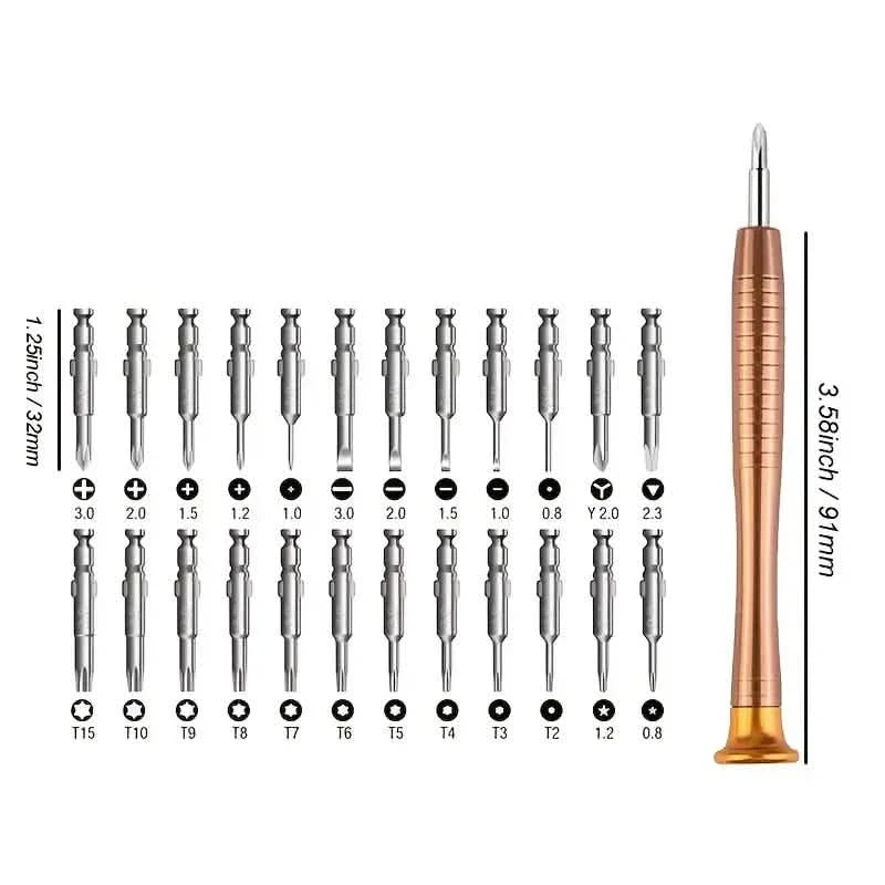 25-Piece Set: Precision Tool Repair Kit with Leather Case by DailySale