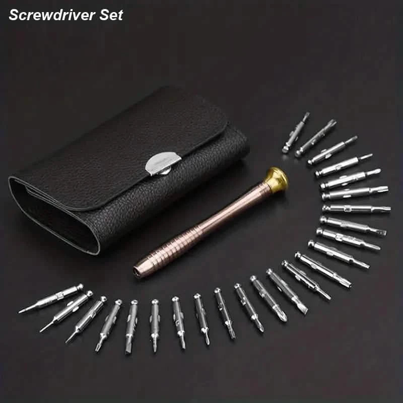 25-Piece Set: Precision Tool Repair Kit with Leather Case by DailySale