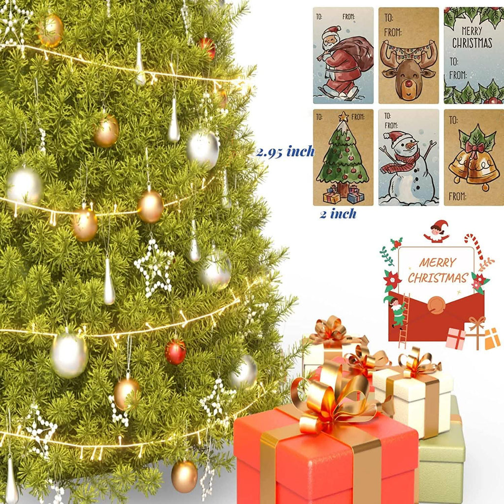 250-Pieces: Christmas Gift Tags Self Adhesive Labels Stickers 250 Pieces by DailySale