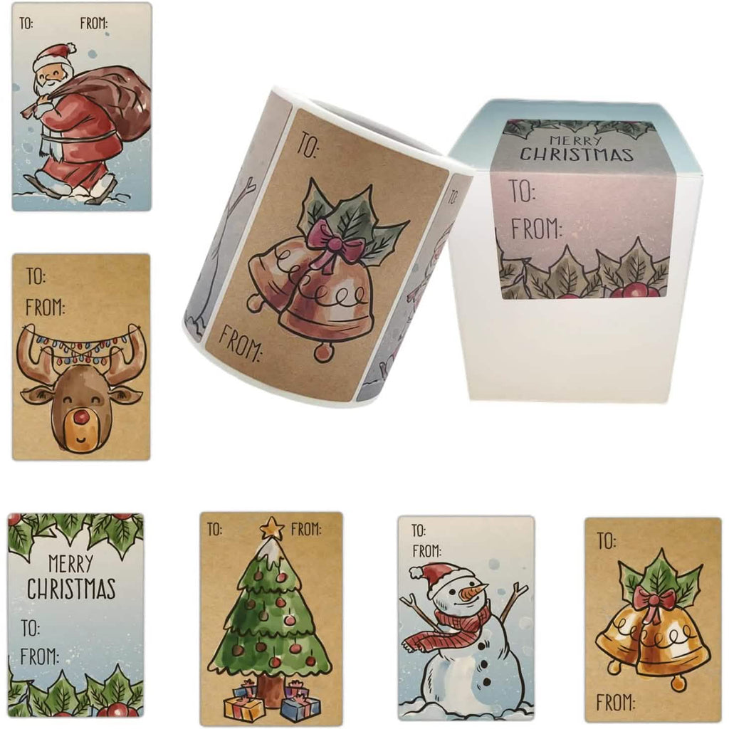250-Pieces: Christmas Gift Tags Self Adhesive Labels Stickers 250 Pieces by DailySale