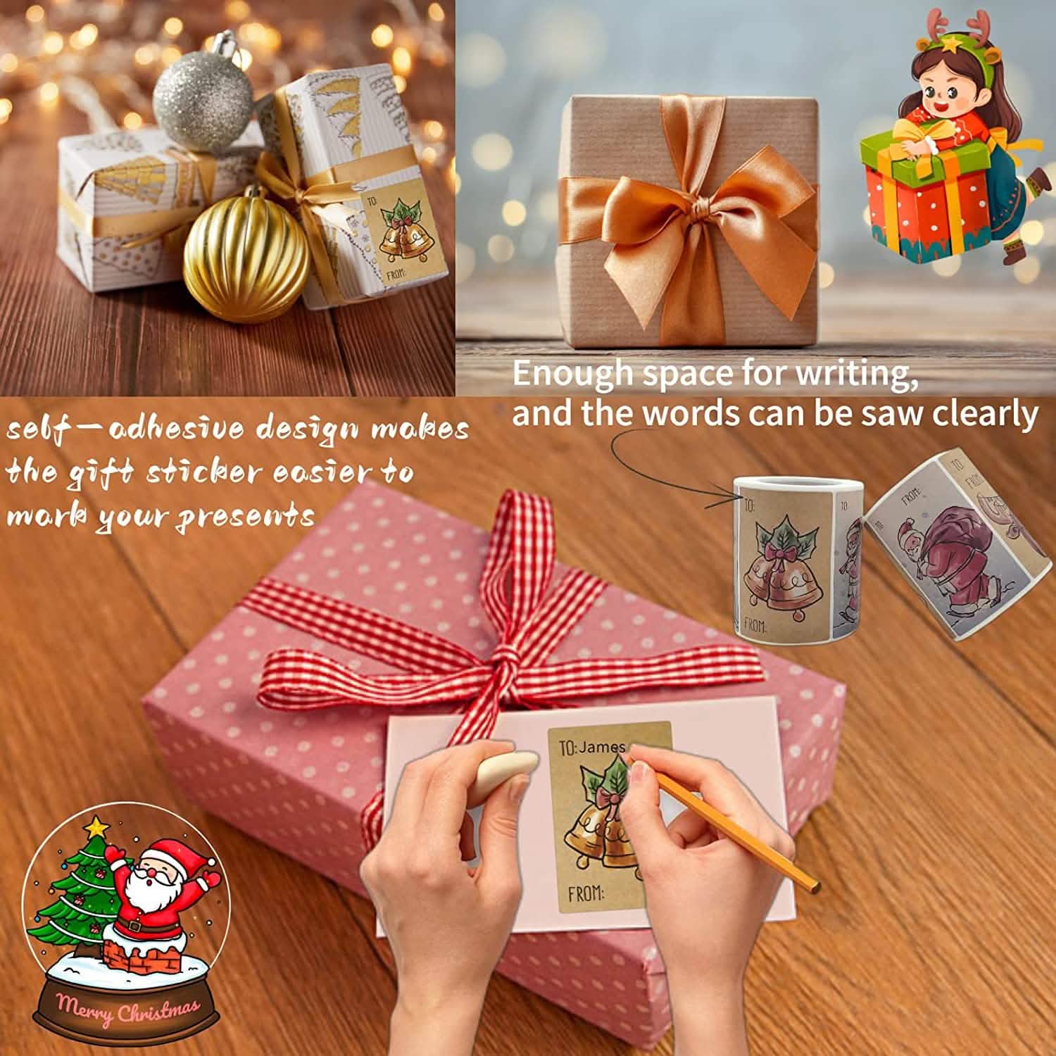 250-Pieces: Christmas Gift Tags Self Adhesive Labels Stickers 250 Pieces by DailySale