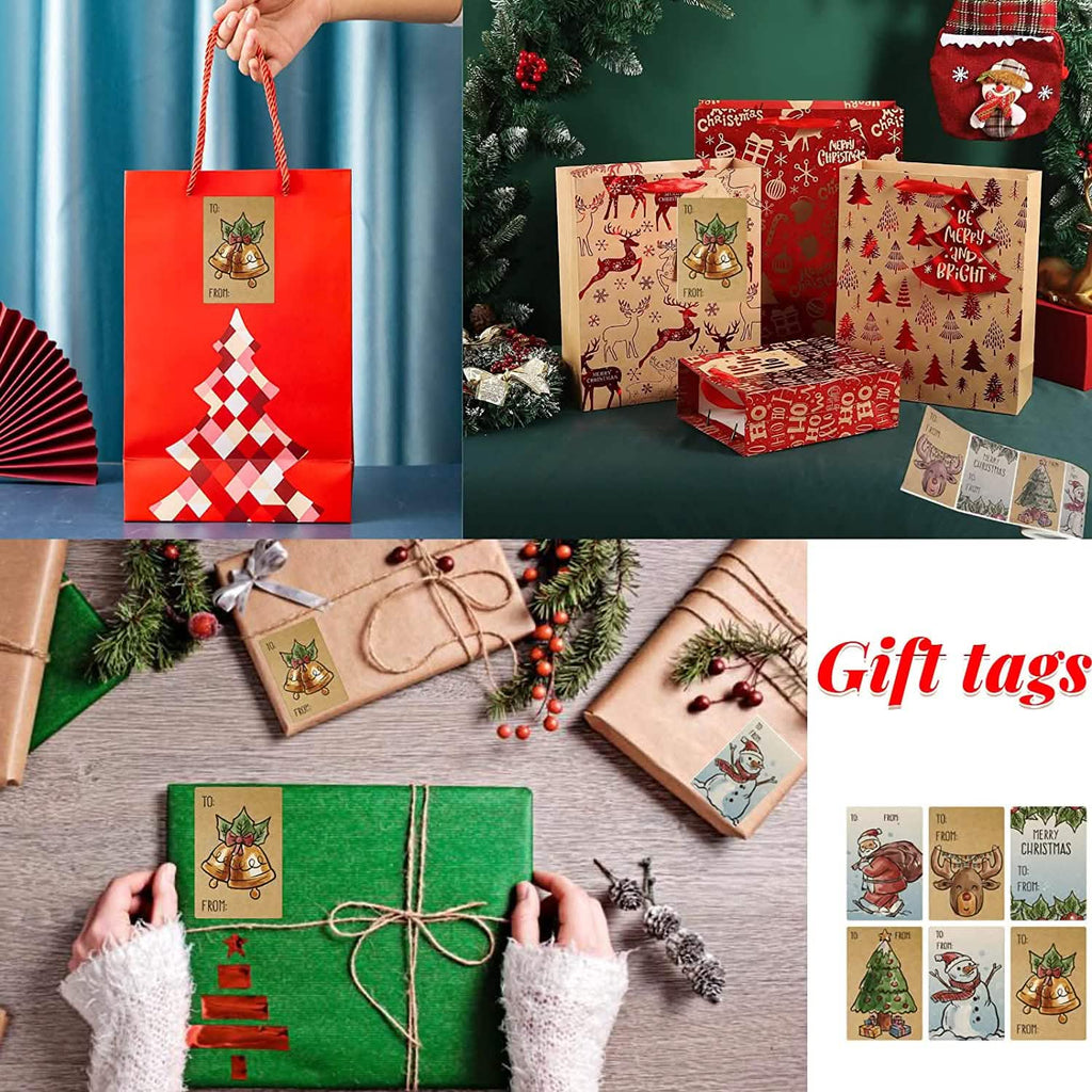 250-Pieces: Christmas Gift Tags Self Adhesive Labels Stickers 250 Pieces by DailySale