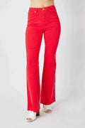 Judy Blue Full Size Hw Tummy Control Garment Dyed Flare Jeans Plus Size