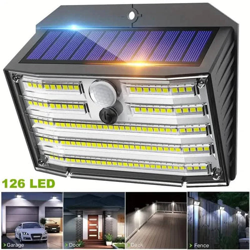 126 LED Solar Outdoor Lights Cold White Motion Sensor 270° Wide Angle Lighting Security Solar Powered Flood Lights by DailySale
