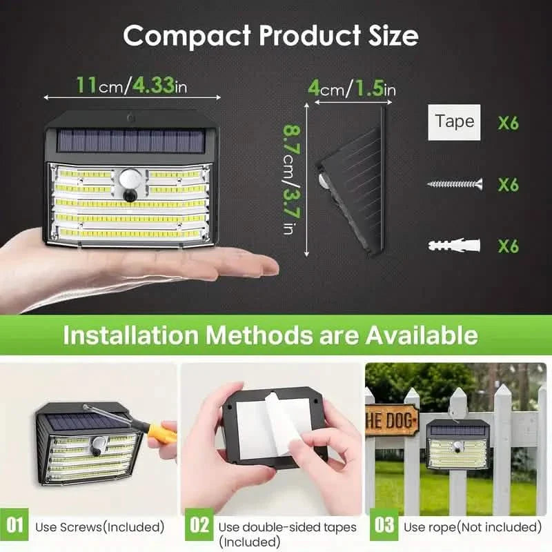 126 LED Solar Outdoor Lights Cold White Motion Sensor 270° Wide Angle Lighting Security Solar Powered Flood Lights by DailySale