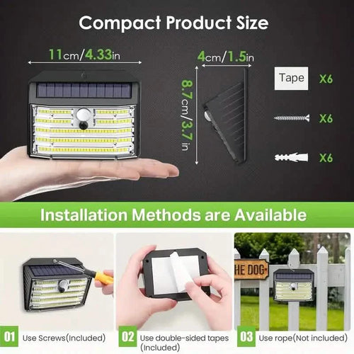 126 LED Solar Outdoor Lights Cold White Motion Sensor 270° Wide Angle Lighting Security Solar Powered Flood Lights by DailySale