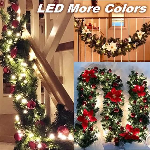 2.7 Meter Christmas Rattan Garland Decorative by DailySale
