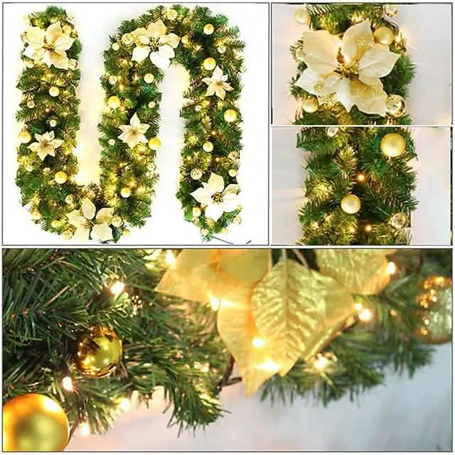 2.7 Meter Christmas Rattan Garland Decorative by DailySale