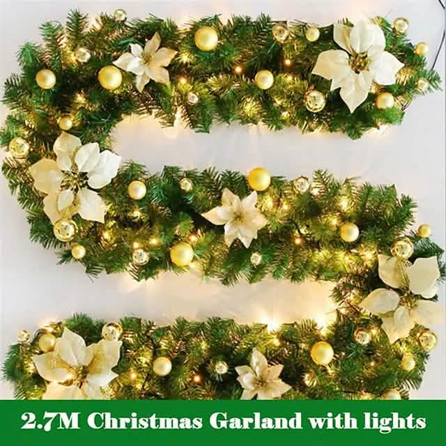 2.7 Meter Christmas Rattan Garland Decorative by DailySale