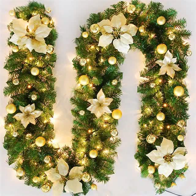 2.7 Meter Christmas Rattan Garland Decorative by DailySale