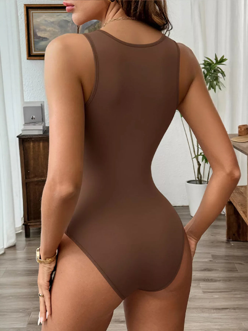 Deep V-Neck Bodysuit by Simply Love