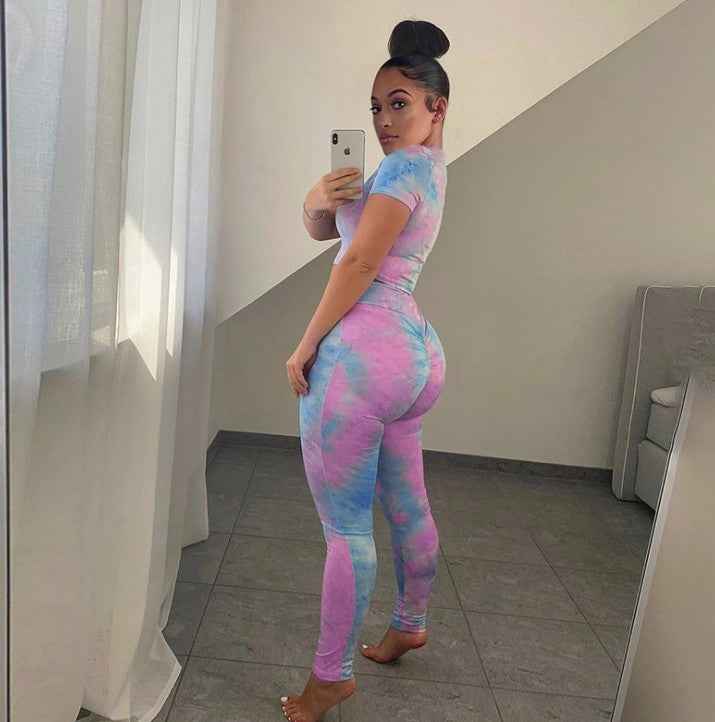 Tie-dye Leisure Yoga Wear Sports Fitness Suit