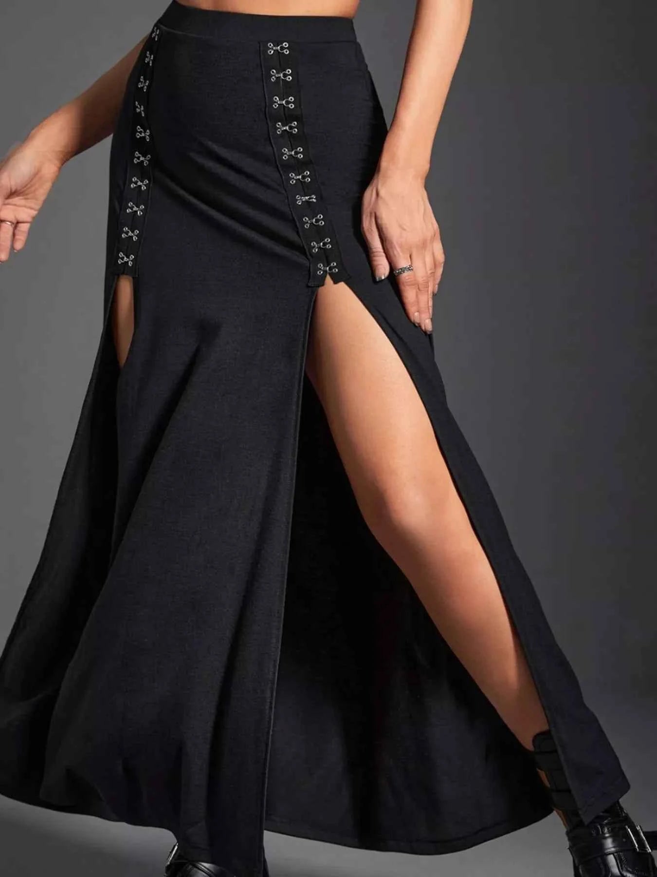 Double Slit High Waist Skirt