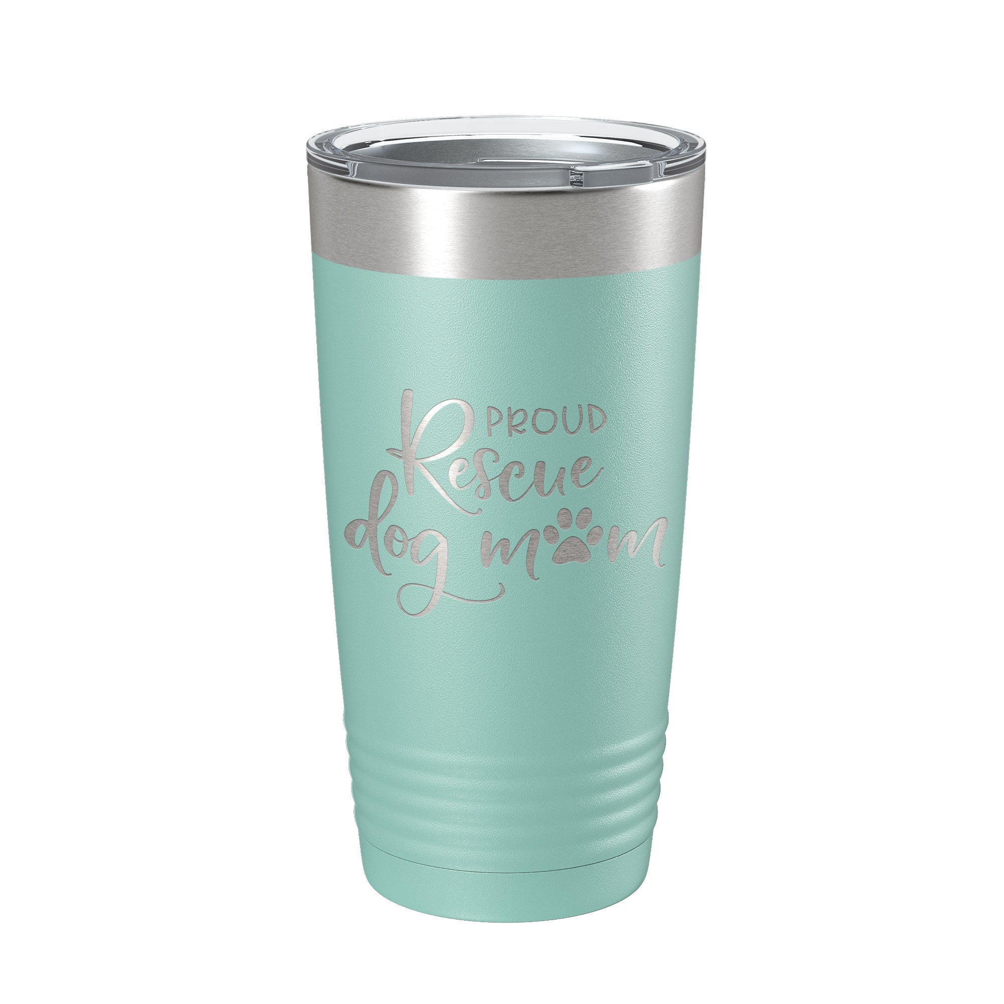 Proud Rescue Mom Tumbler Dog Travel Mug Gift Insulated Laser Engraved Coffee Cup 20 oz - Goddess Imports Marketplace
