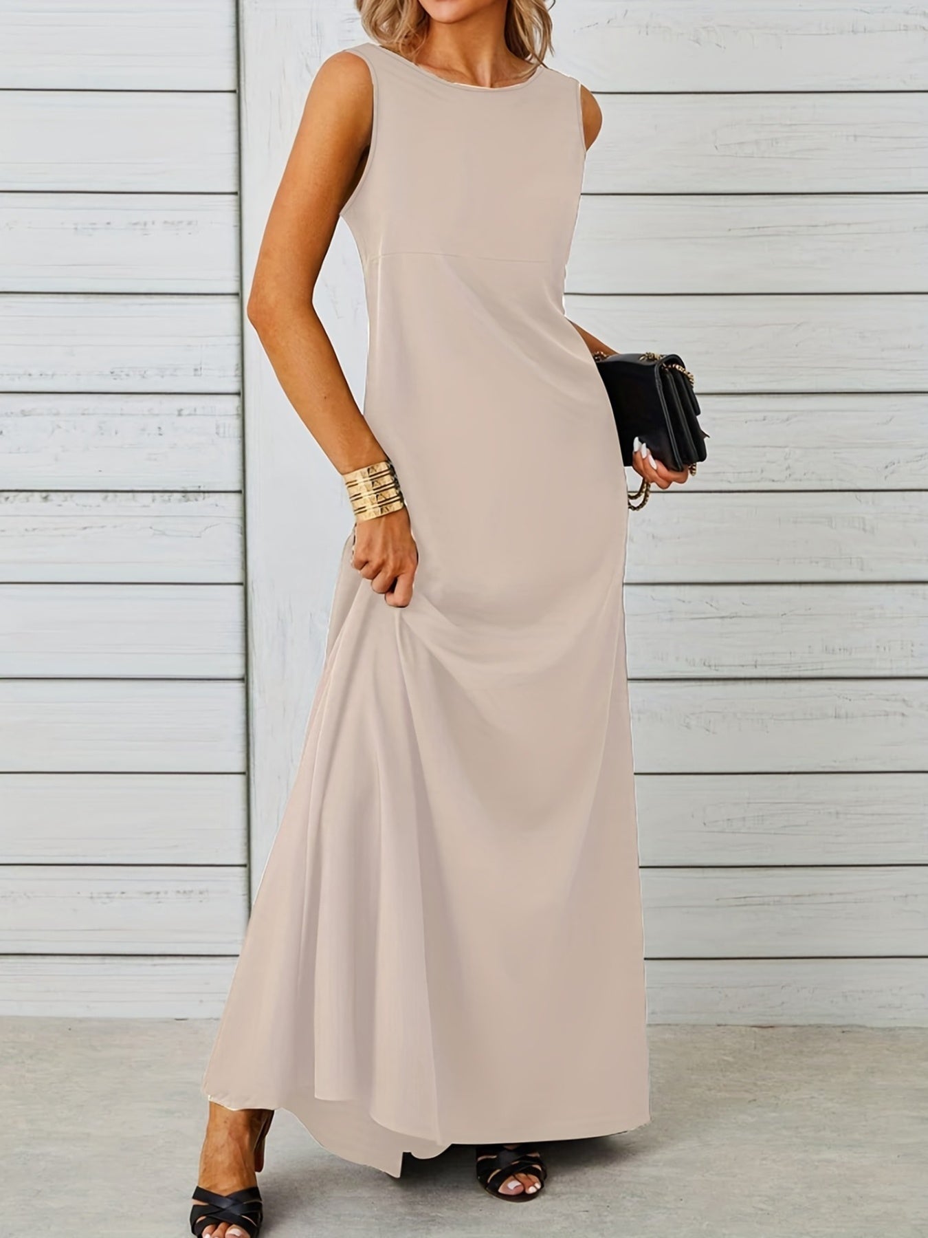 Sleeveless Flowy Maxi Dress by Shopiebay