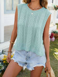 Cable Knit Round Neck Sweater Vest