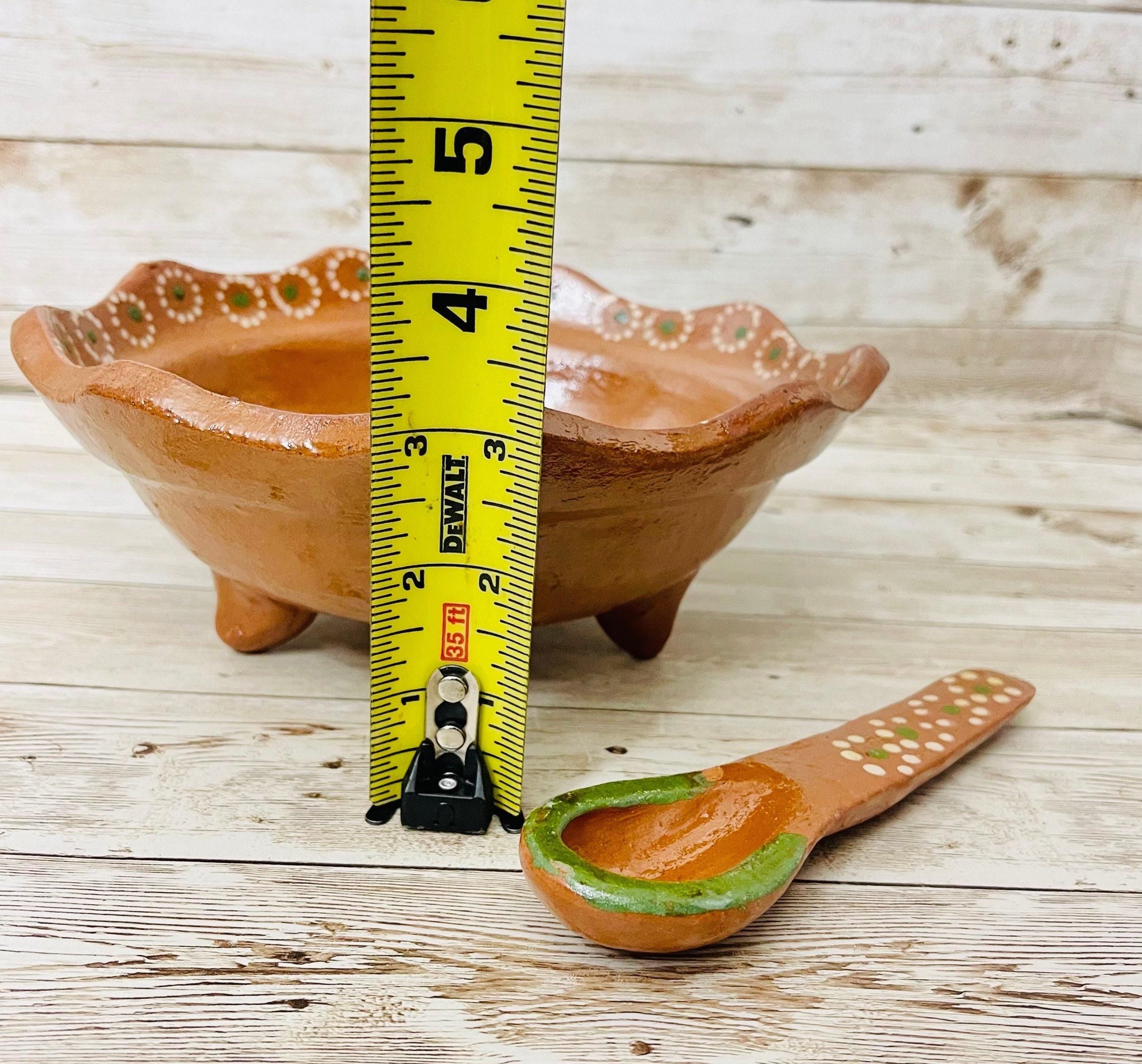 Authentic Mexican Molcajete with Spoon Molcajete Mexicano de Barro con Cuchara by Chica Mexico
