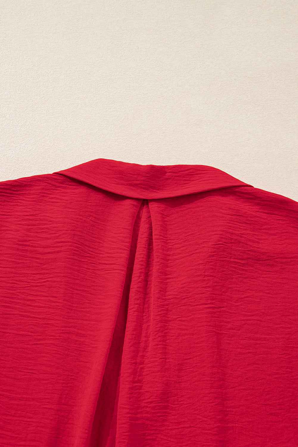 Fiery Red Plus Size Smocked Cuff Dolman Oversized Tunic Blouse