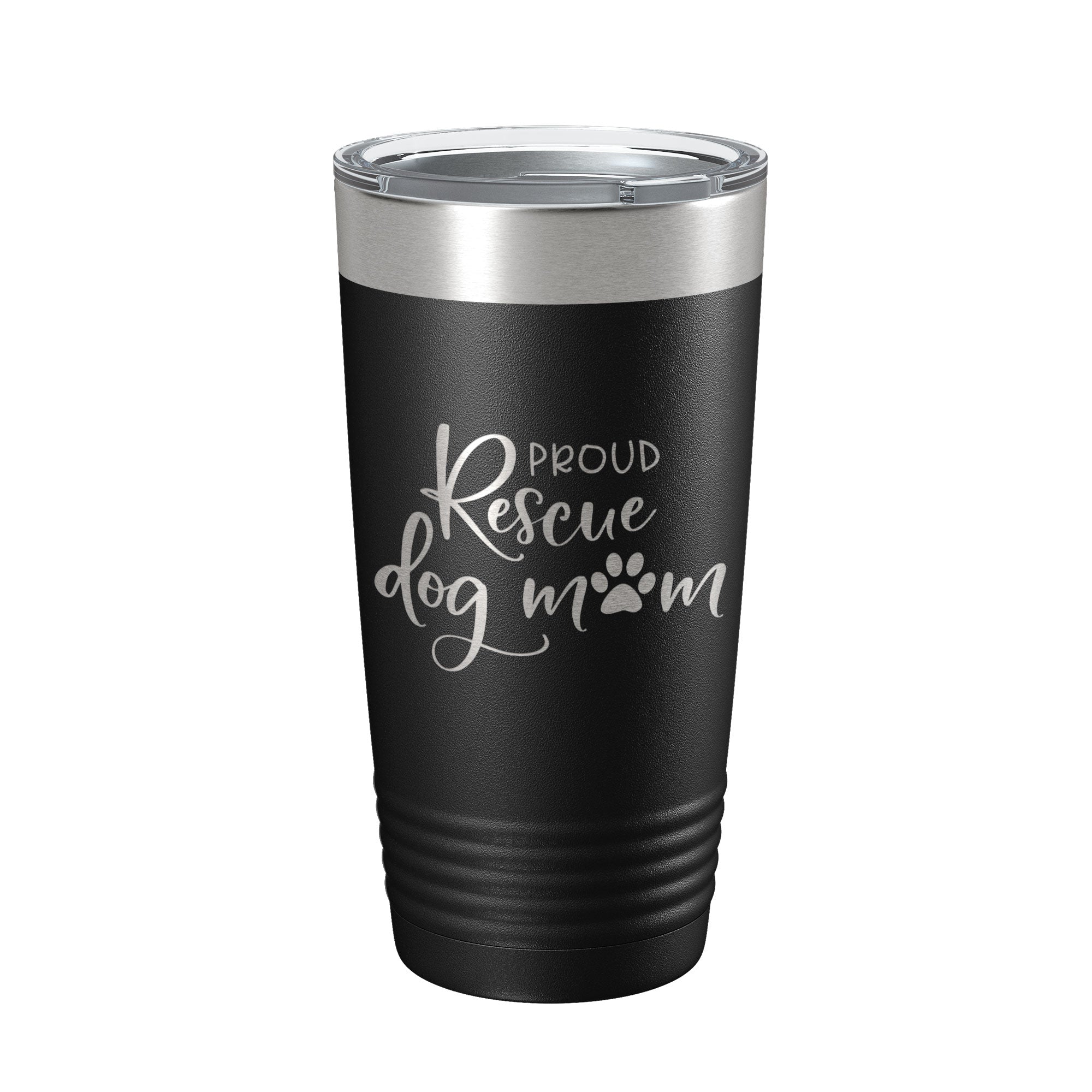 Proud Rescue Mom Tumbler Dog Travel Mug Gift Insulated Laser Engraved Coffee Cup 20 oz - Goddess Imports Marketplace