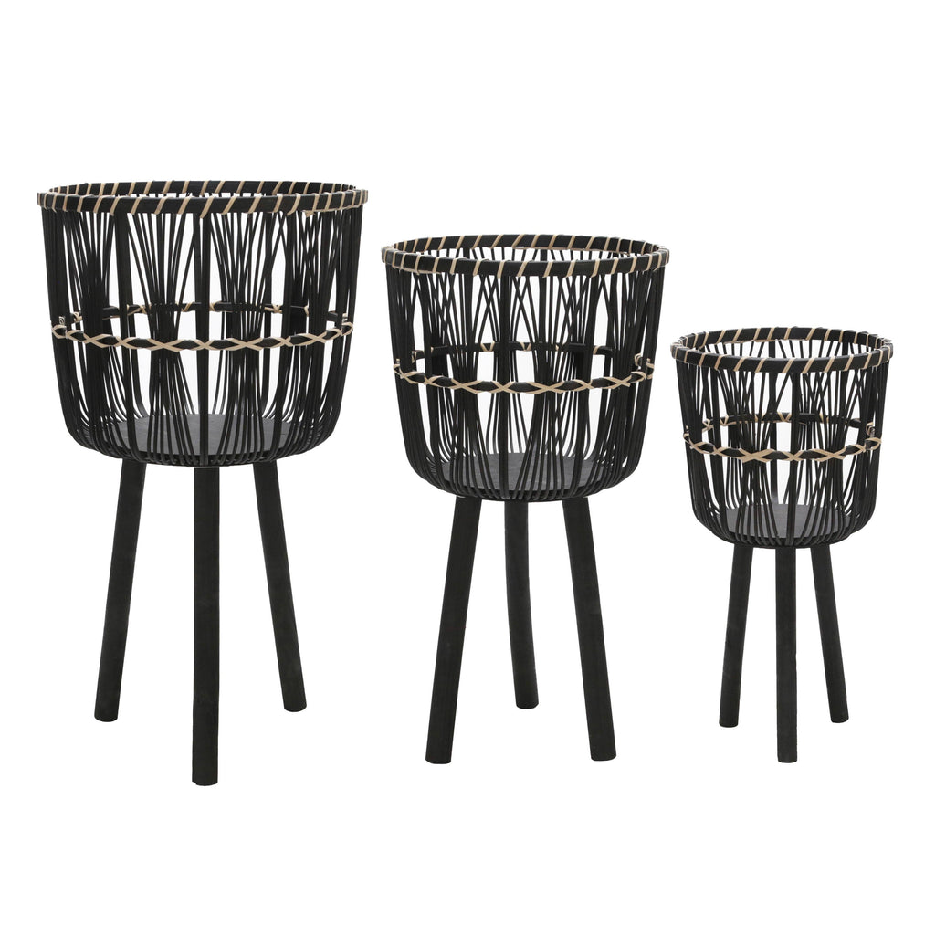Bamboo Tripod Base Planters by Terra Cotta Botanical Boutique