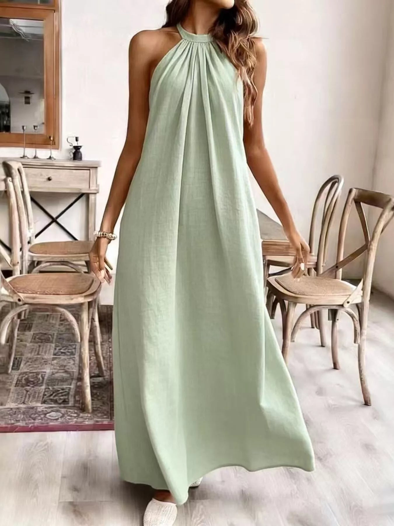Halter Neck Maxi Dress by Shopiebay