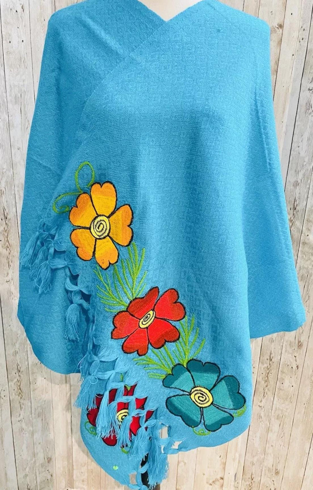 Embroidered Handmade Mexican Shawls Rebosos Bordados by Chica Mexico