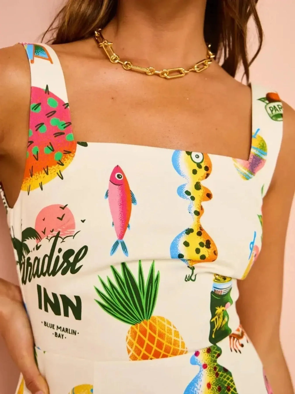 Printed Square Neck Summer Mini Dress by Shopiebay