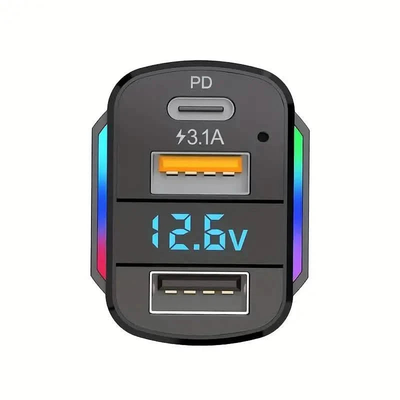 3-in-1 65W 3-port USB PD Fast Car Charger by DailySale