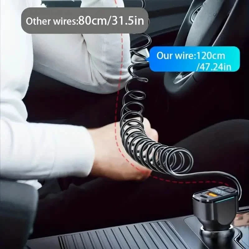 3-in-1 65W 3-port USB PD Fast Car Charger by DailySale