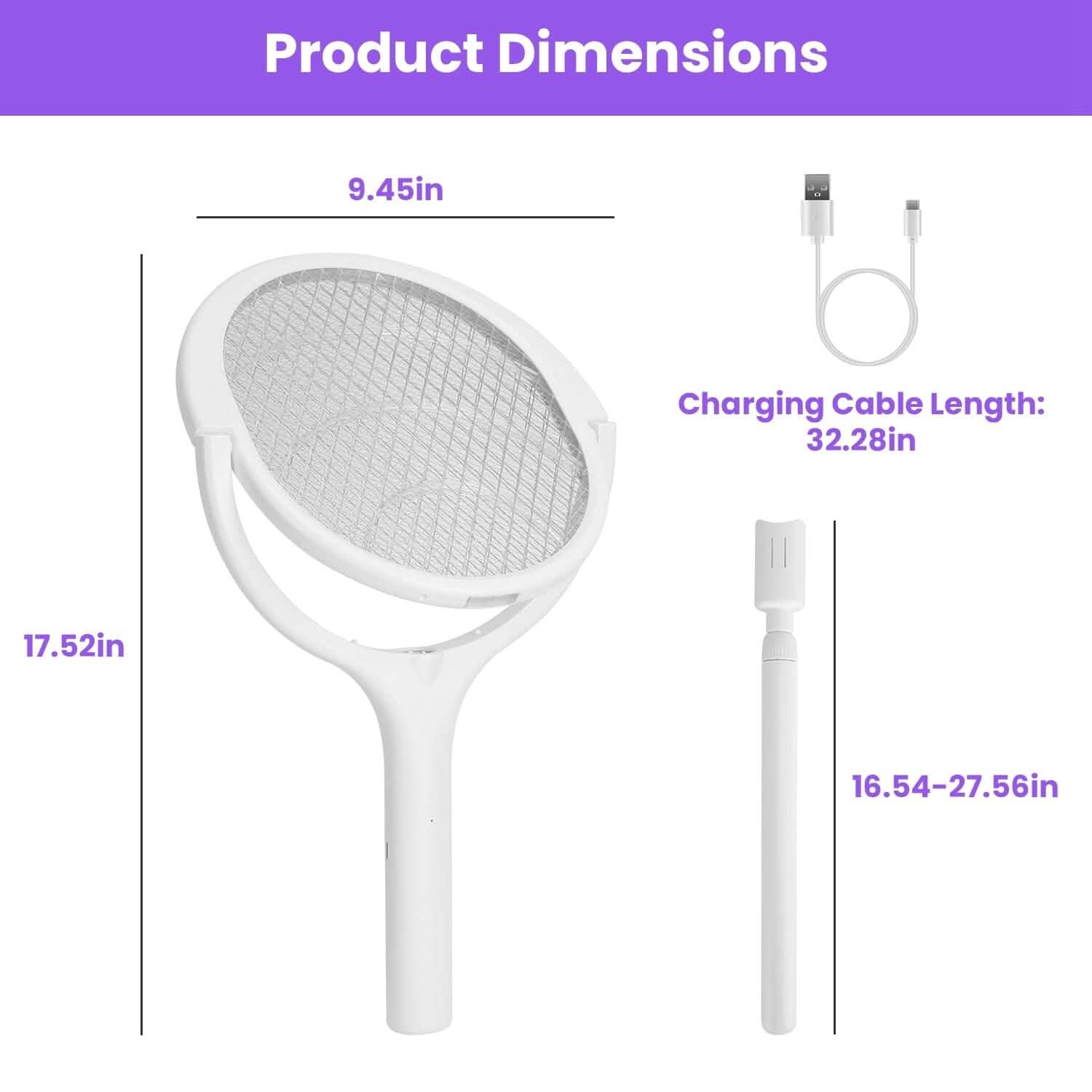 3-in-1 90º Rotating Electric Bug Zapper Racket by DailySale