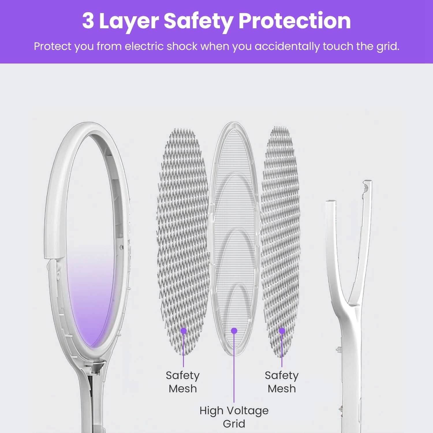 3-in-1 90º Rotating Electric Bug Zapper Racket by DailySale