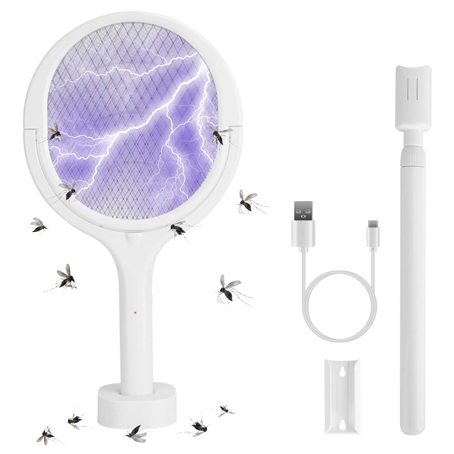 3-in-1 90º Rotating Electric Bug Zapper Racket by DailySale