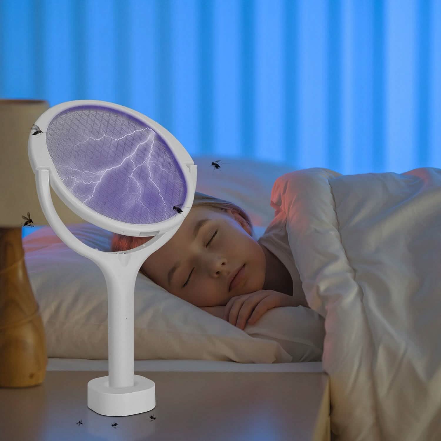 3-in-1 90º Rotating Electric Bug Zapper Racket by DailySale