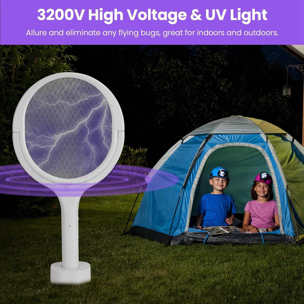 3-in-1 90º Rotating Electric Bug Zapper Racket by DailySale