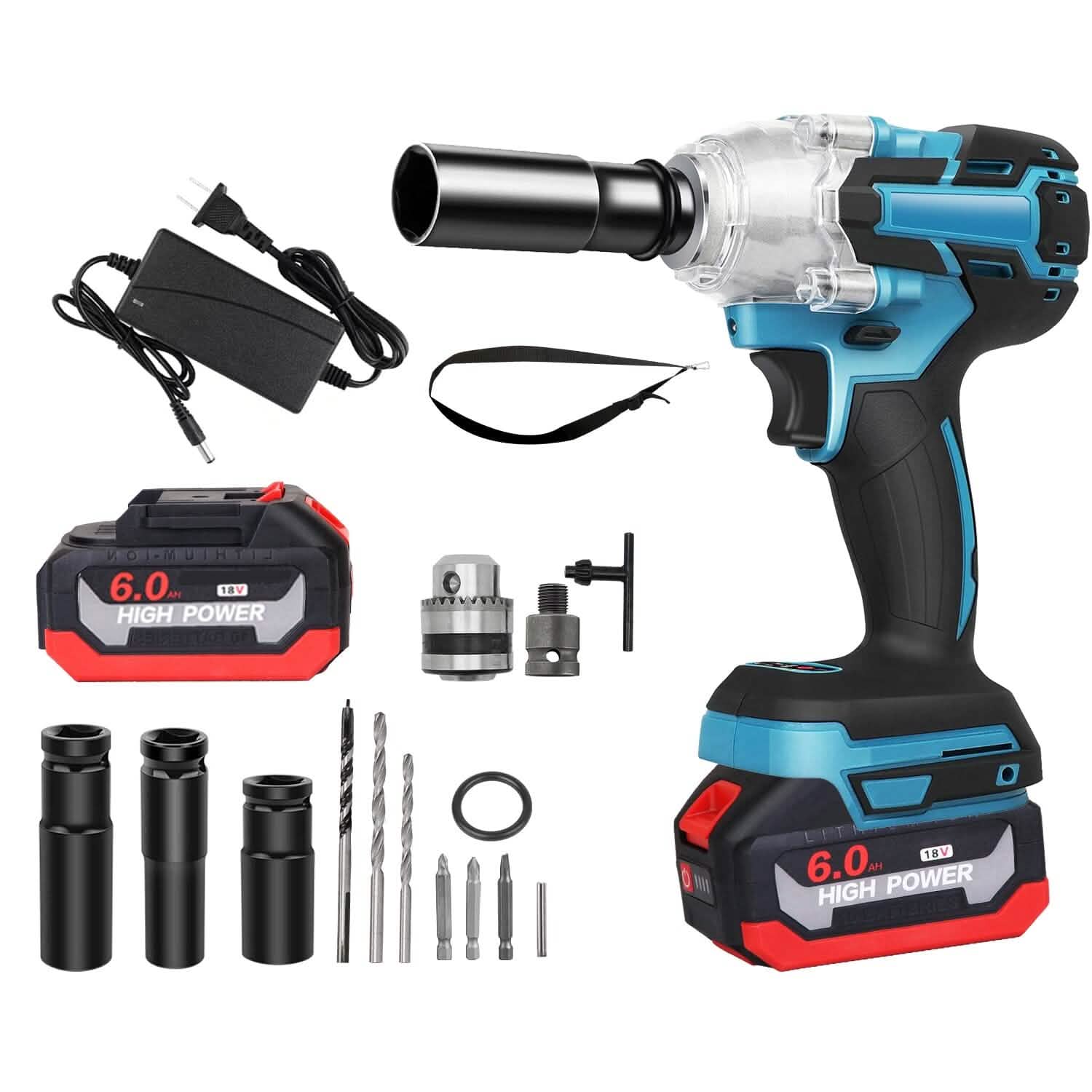 3-In-1 Cordless Electric Impact Wrench Drill Screwdriver with Brushless Motor Max 3450RPM Variable Speed by DailySale