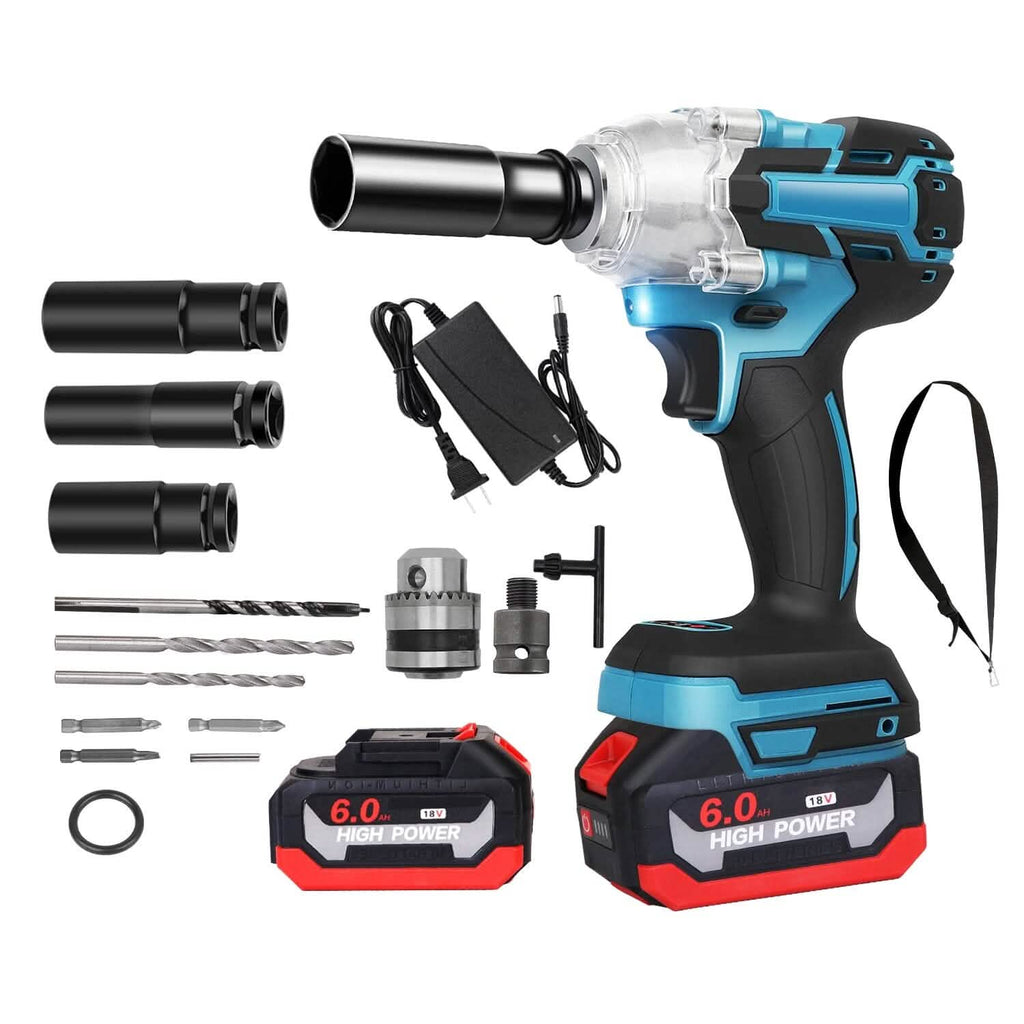 3-In-1 Cordless Electric Impact Wrench Drill Screwdriver with Brushless Motor Max 3450RPM Variable Speed by DailySale