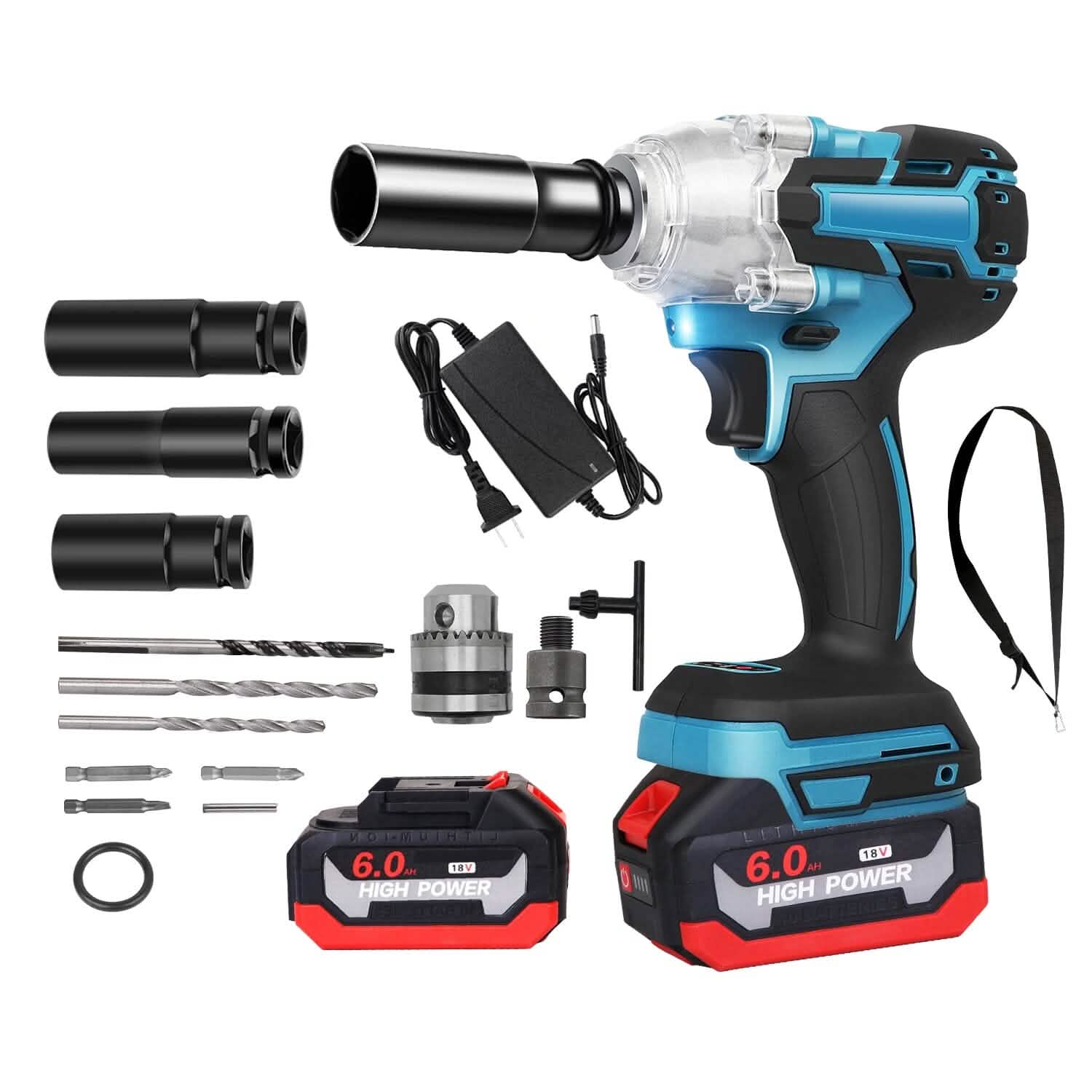 3-In-1 Cordless Electric Impact Wrench Drill Screwdriver with Brushless Motor Max 3450RPM Variable Speed by DailySale