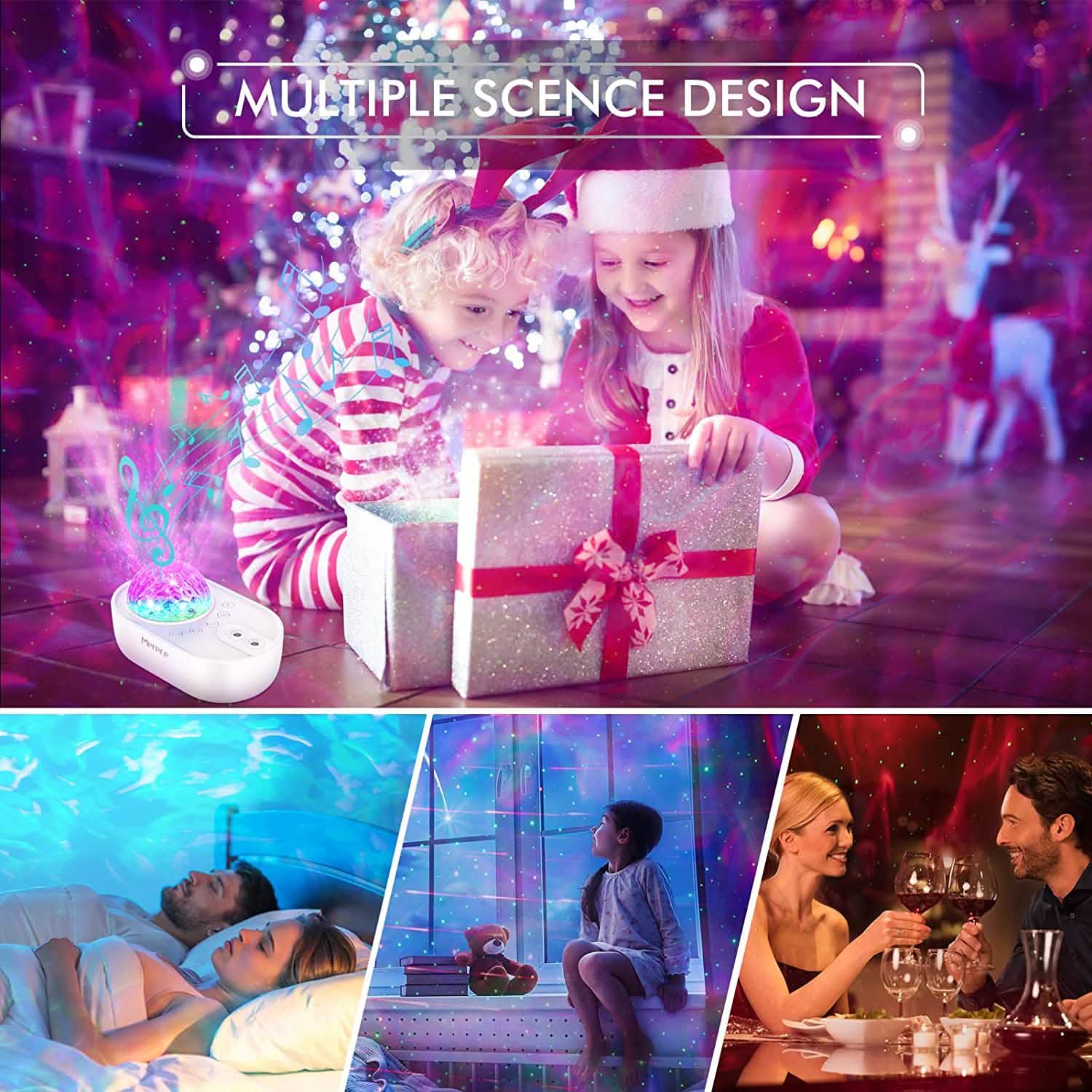 3-in-1 Galaxy Night Light Projector with Remote Control by DailySale