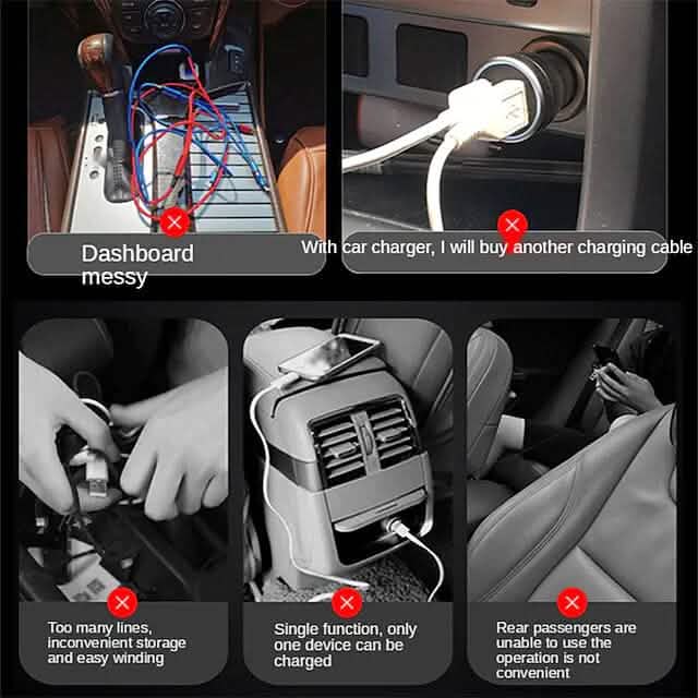 3-in-1 Retractable Car Phone Charger by DailySale