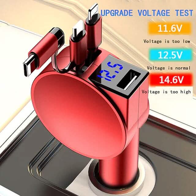 3-in-1 Retractable Car Phone Charger by DailySale