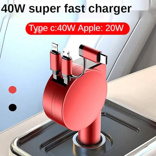 3-in-1 Retractable Car Phone Charger by DailySale