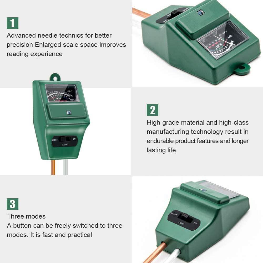 3-in-1 Soil Moisture/Light/pH Tester by DailySale