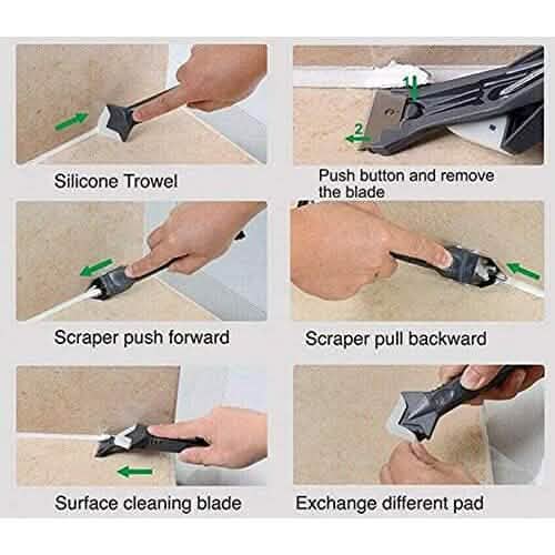 3-in-1 Stainless Steelhead Caulk Remover and Sealant Scraper by DailySale