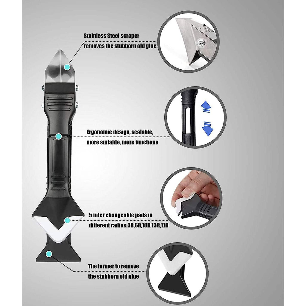3-in-1 Stainless Steelhead Caulk Remover and Sealant Scraper by DailySale
