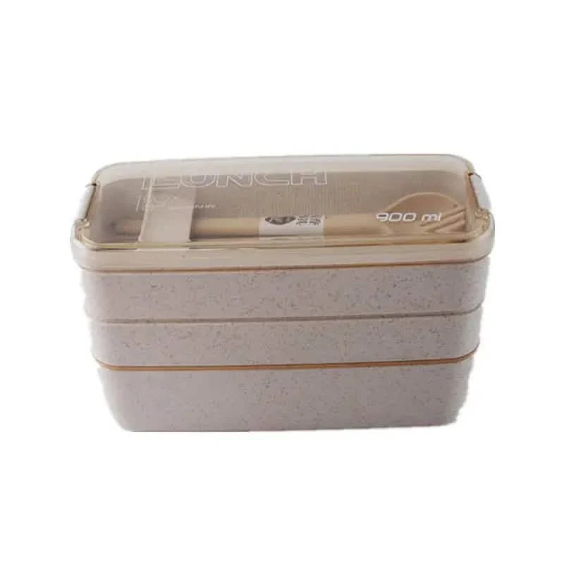 3-Layer Stackable Bento Box Japanese Lunch Box Kit with Spoon & Fork by DailySale