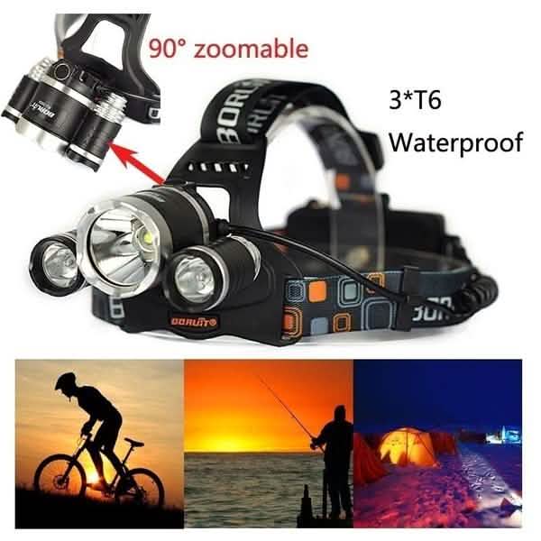 3 LED XM-L T6 Waterproof Headlamp LED Torch Flashlight by DailySale